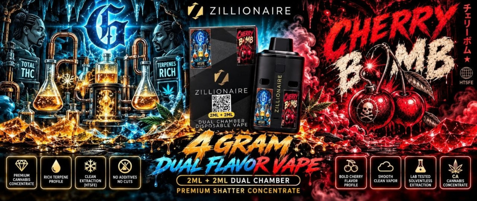 Dual Chamber HTFSE Vape — Snoop Dogg OG x Cherry Bomb
