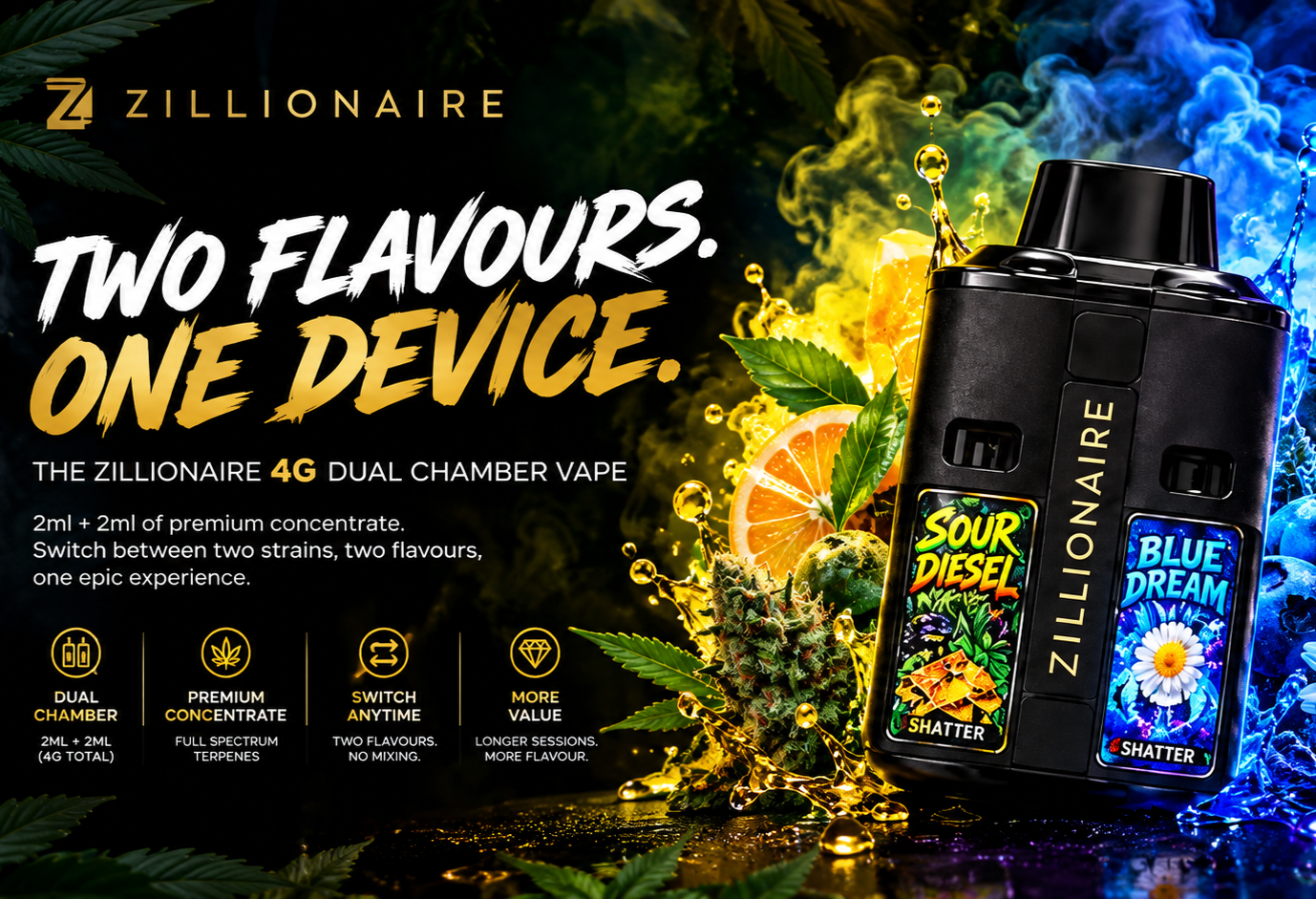 4G Dual Chamber Vapes: Two Flavours, One Device